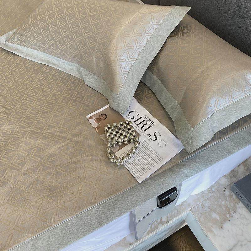 vhm7双人夏季冰丝凉席三件套可水洗床笠款轻奢空调软