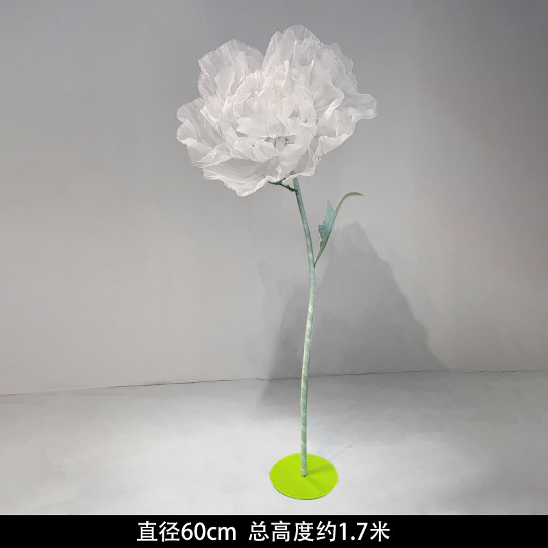 大型仿真婚礼路引装饰开合花商场橱窗美陈手工花艺电动布置道具