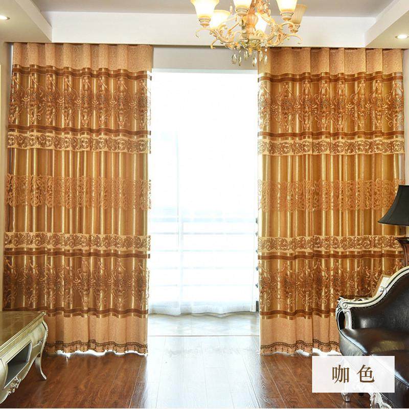 遮阳窗帘2019新款欧式客厅高档大气卧室遮光北欧简约少女双层带纱