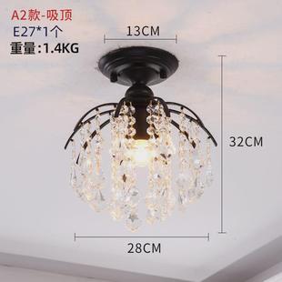 欧式过道灯走廊玄关创意灯饰楼梯吸顶灯灯进门通道小入户水晶灯具