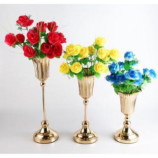 欧式 婚庆道具金属金色铁艺路引婚礼布置电镀家居桌面插花摆件 风格