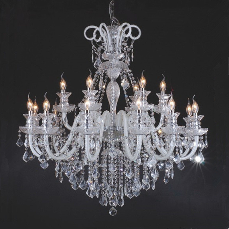 热销欧式水晶吊灯客厅灯简约卧室书房奢华灯大气别墅餐厅灯复式楼