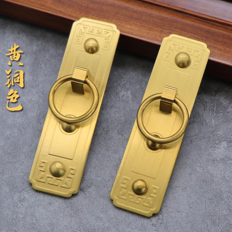 中式纯老式大门拉手仿古门环黄铜木门免打孔门把手复古黄铜拉环把