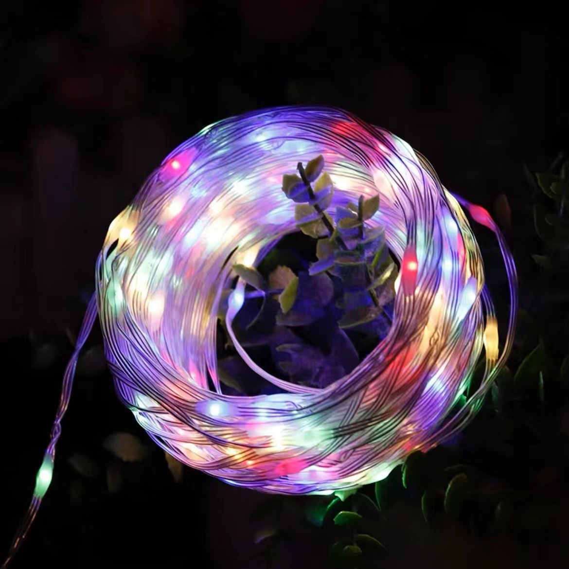 200灯8模式墨绿装饰太阳能皮线灯遥控仙女灯串节日灯户外线