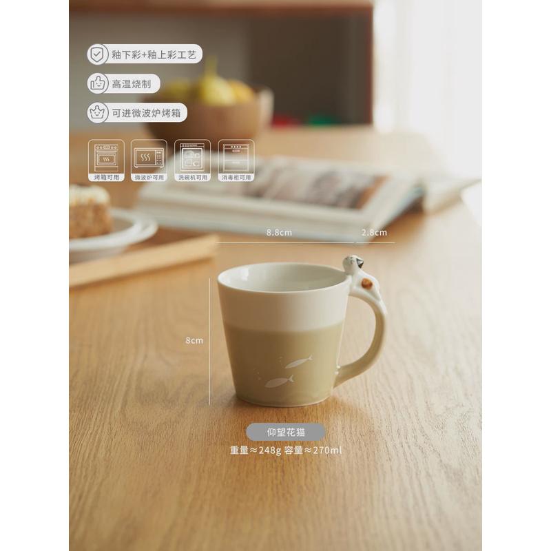 肆月卡通立体猫咪碗家用小碗饭碗吃饭陶瓷碗单个2022新款创意日式
