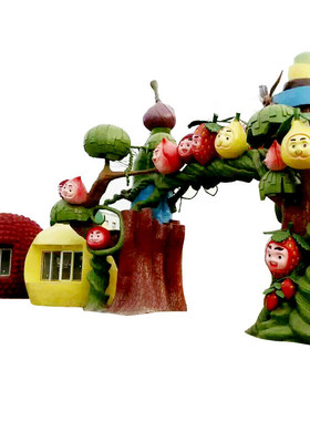 不锈钢廊架儿童乐园门头景观廊架异形喷漆钢结构游乐园区廊架装饰