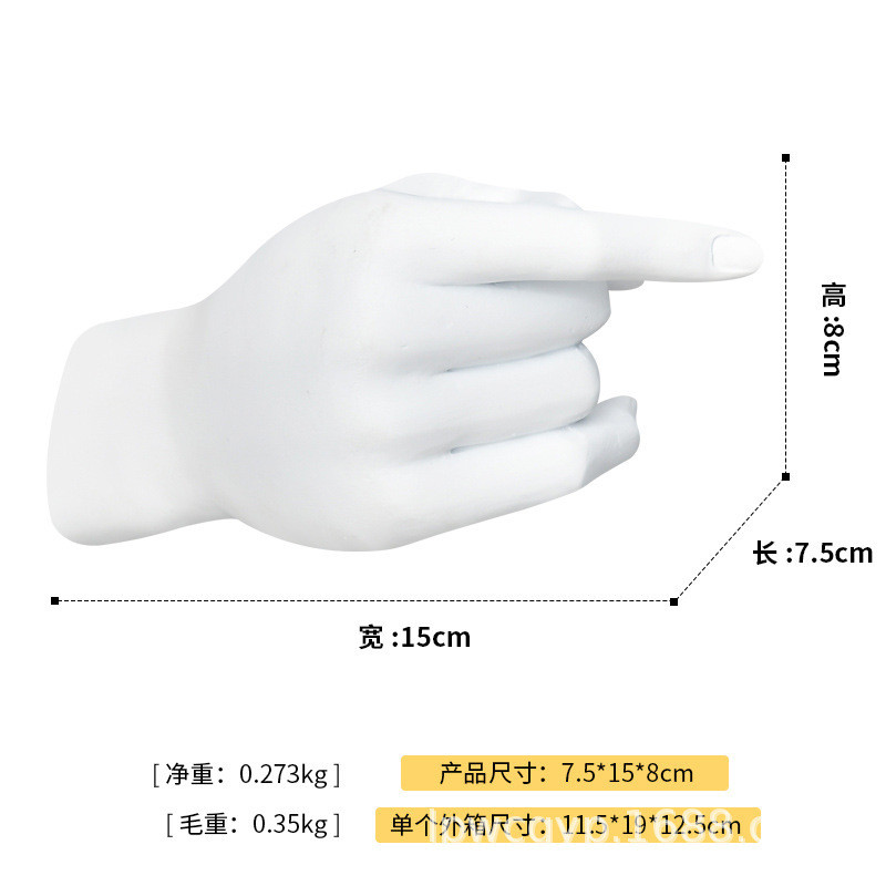 热销树脂花瓶家居北欧式室内样板房插假花墙面装饰品握拳挂件