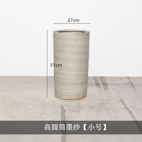工厂直销陶瓷花盆特大号高款高筒落地圆筒家用客厅大型绿植盆庭院