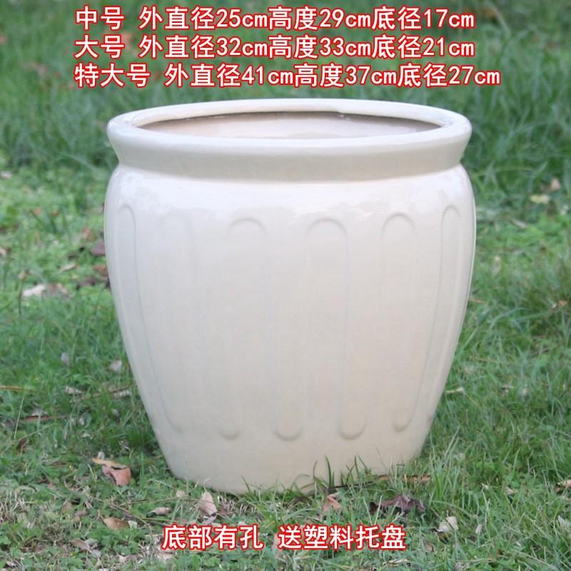 客厅阳台花盆大号特大号超大绣球花盆陶瓷肚盆别墅院子仿古粗陶罐