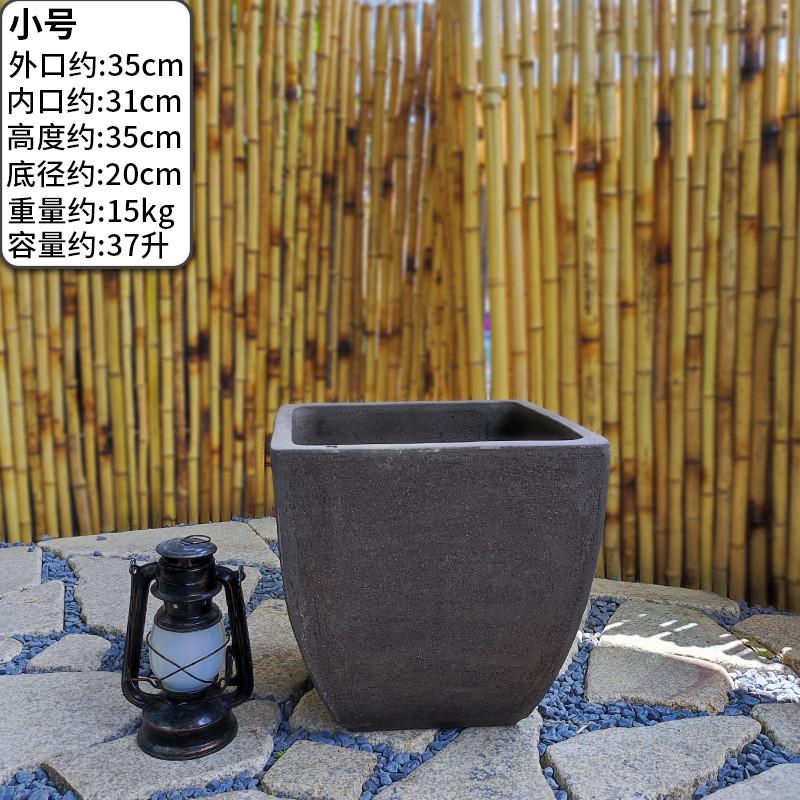 特大粗陶花盆黑陶紫砂口径户外庭院素烧陶瓷陶罐阳台鱼缸养鱼摆件