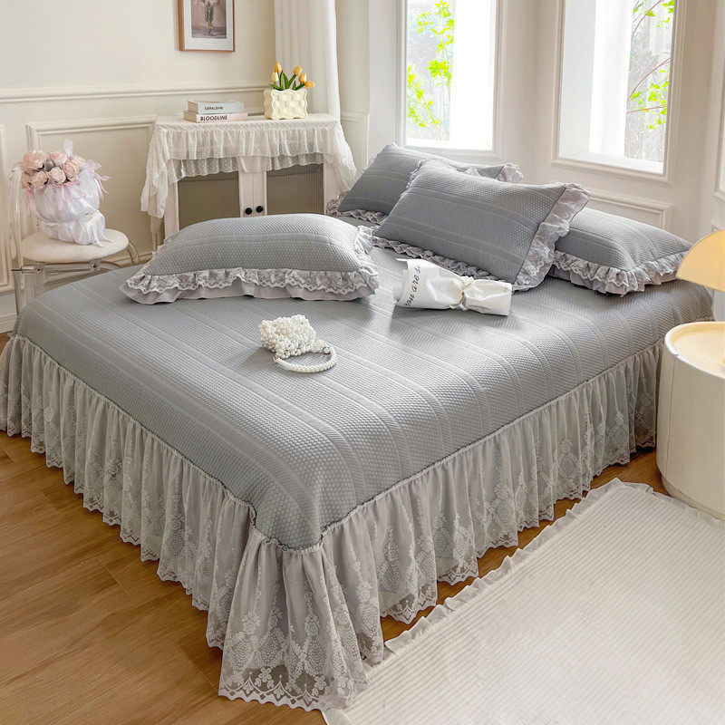 夏季公主风凉新品丝豆豆冰丝凉席三件套可水洗机洗床盖床裙款空感,床上用品,凉席/草席/麻席,淘宝优惠券,粉丝福利购,淘宝优惠卷