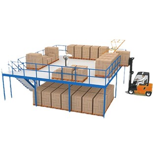 无焊接钢结构平台货架仓库二层重型阁楼货架仓储办公隔层工字钢阁