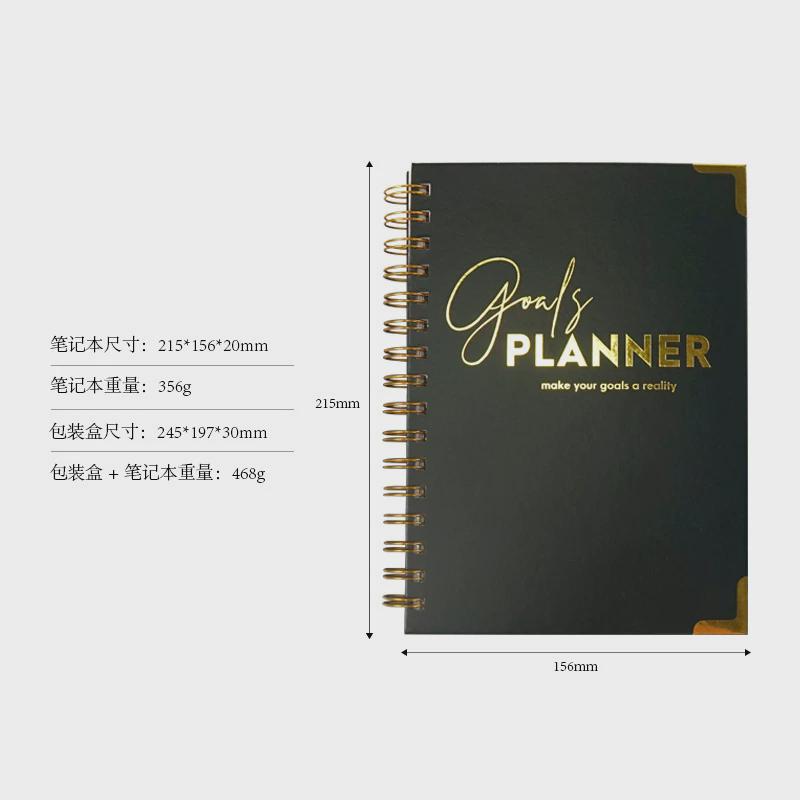 2025日程本计划本planner带索引线圈笔记本英文月计划本现货
