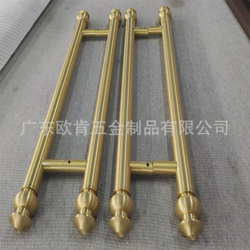 欧肯双开门不锈钢玻璃门拉手衣柜门扶手豪华新中式复古铜大门把手