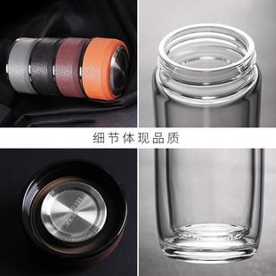 新家园玻璃杯单层男女便携带过滤网玻璃杯泡茶杯杯子耐热简约