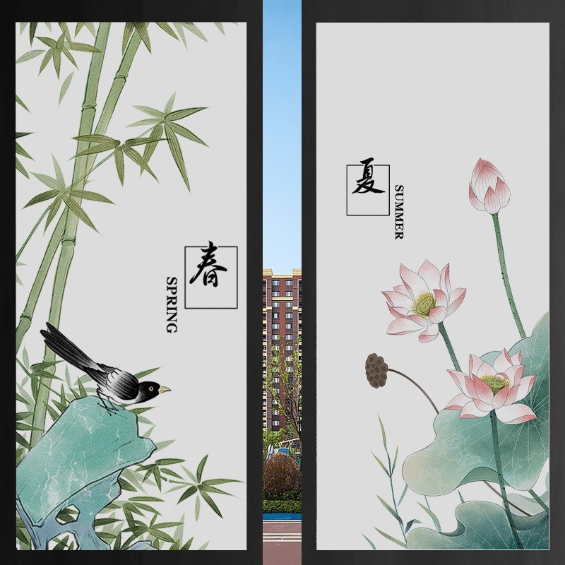 中国风全遮光玻璃贴膜外面看不见里面玻璃贴窗户贴纸防走光隐私膜
