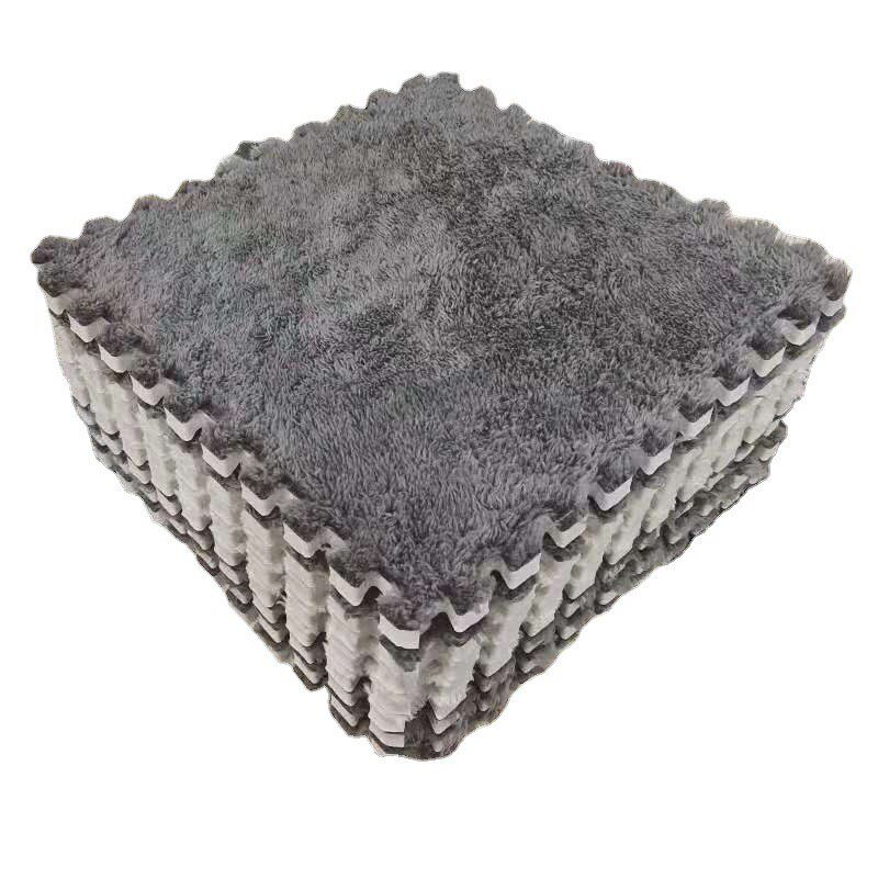 拼接地垫加绒地毯卧室少女床边泡沫满铺绒面拼图地板垫儿童爬行垫