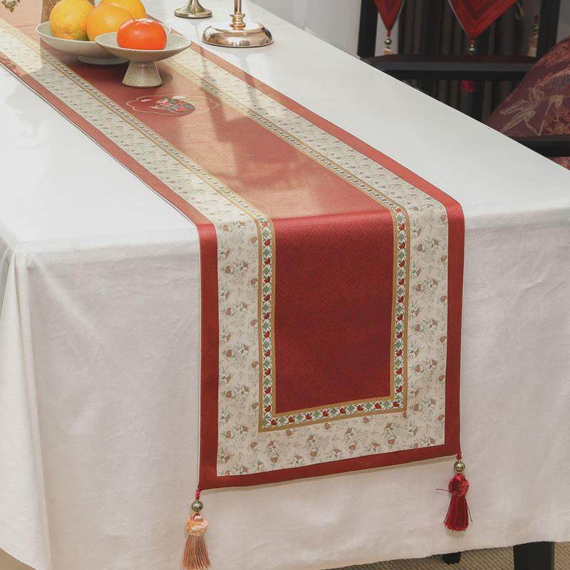 红色桌旗喜庆床旗装饰盖巾中式婚礼氛围感订婚茶几电视柜餐桌桌布,居家布艺,桌旗,淘宝优惠券,粉丝福利购,淘宝优惠卷
