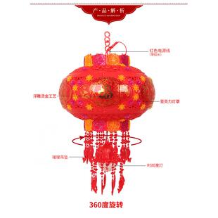 炫彩led材质旋转灯笼diy婚庆室内外装饰走马灯亚克力自动水晶宫灯