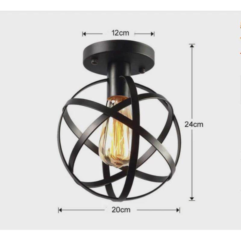 复古创意吧台走廊球形创意吊灯美式镂空玄关阳台展厅吸顶灯