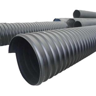 厂家直批hdpe地波纹管大口径钢带增强管黑色钢带埋式排水排污管