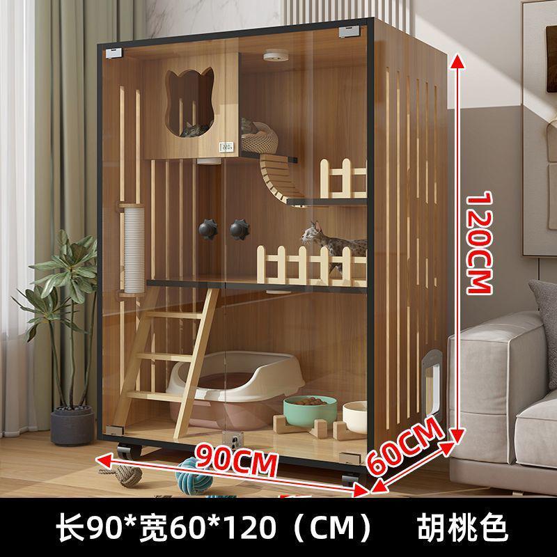 猫家用猫窝猫别墅木质猫笼子柜室内猫舍猫屋双层猫房子超大空间