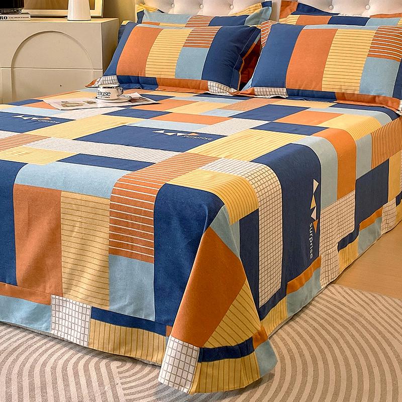 2024新款加厚磨毛床单单件100秋冬季全棉宿舍单双被单三件套人男3