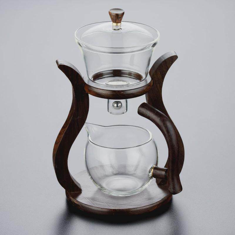 品德坊半自动泡茶器玻璃茶具套装家用泡茶碗懒人宫灯茶具茶壶送礼