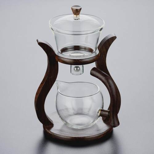 品德坊半自动泡茶器玻璃茶具套装家用泡茶碗懒人宫灯茶具茶壶送礼