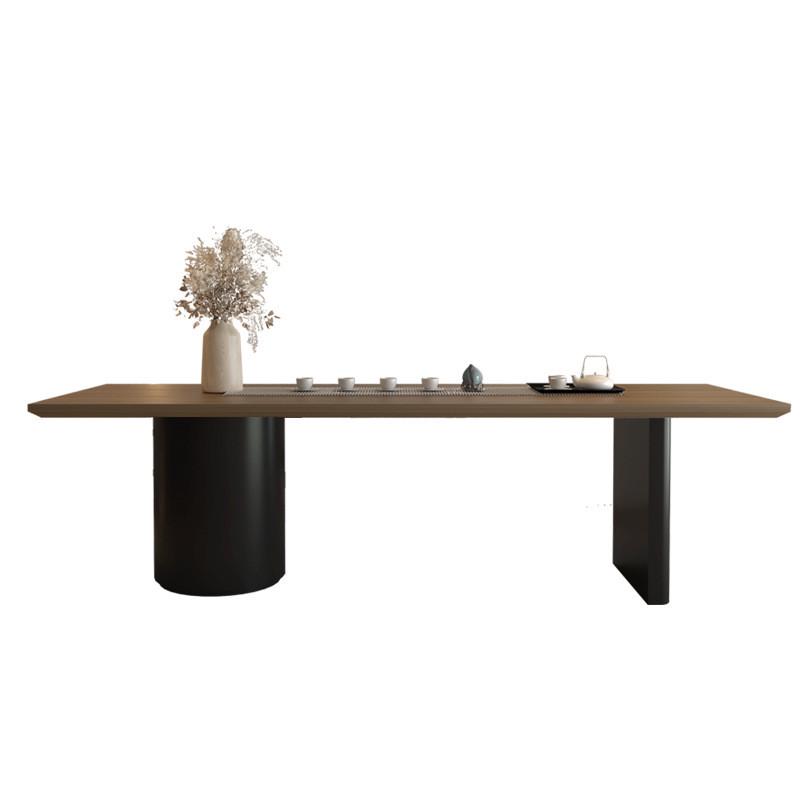 侘寂风阳台泡茶桌椅组合书桌茶桌茶台实木大板桌工作台一体洽谈桌