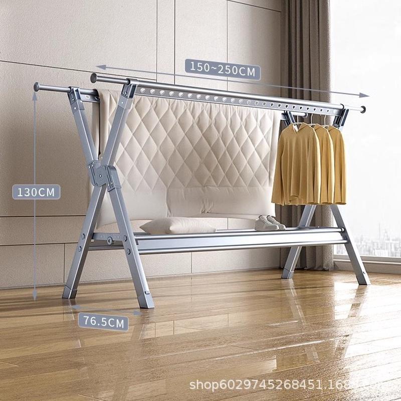 铝合金晾衣架落地折叠室内户外晾衣杆家用晒被子阳台挂衣架子