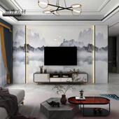 通体大理石瓷砖连纹佛山900x2700客厅卧室浅灰色岩板背景墙别墅