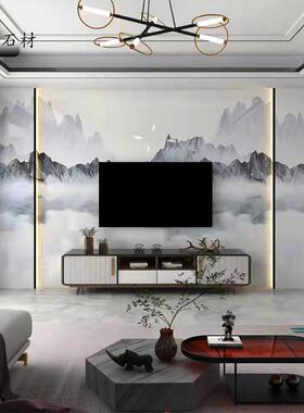 佛山连纹通体大理石瓷砖900x2700客厅卧室浅灰色岩板背景墙别墅