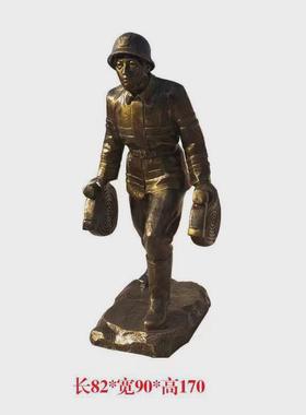 消防员主题玻璃钢仿铜铸铜卡通人物雕塑园林公园广场户外大型摆件