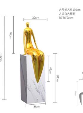 迎宾人物雕塑摆件酒店前台玻璃钢艺术创意装饰品客厅落地大摆件