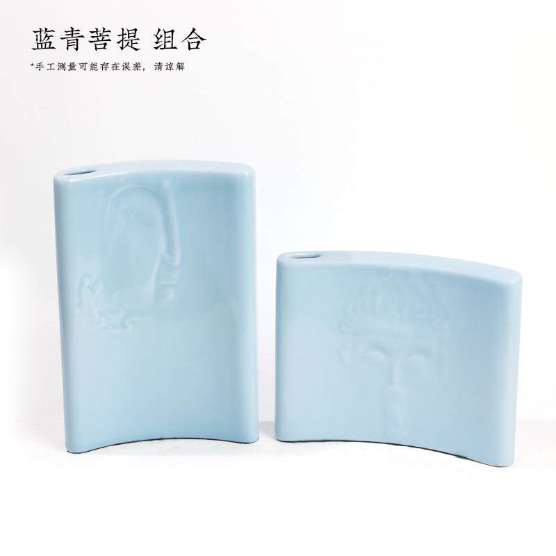 创意水培插花禅意摆件客厅书房民宿卧室简约桌面陶瓷花瓶组合干花