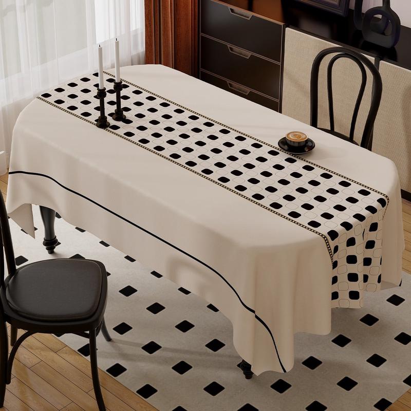法式复古桌布免洗防油防水ing风椭圆形高级感餐桌布轻奢茶几台布