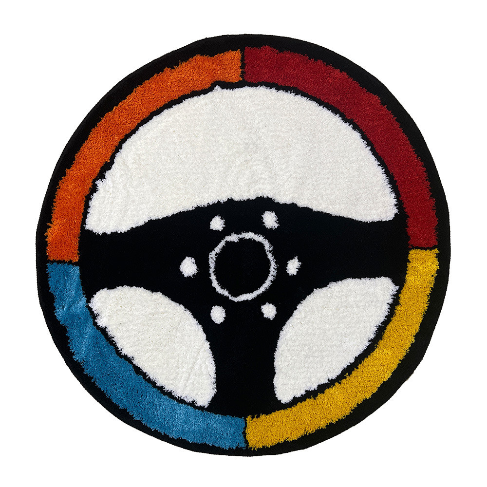 批发家用摇椅电脑卧室床边防滑圆形毛绒地毯楼梯入门地垫创意