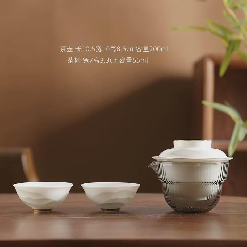 羊脂玉旅行快客杯户外便携式瓷功夫茶具套装一壶二杯商务会议礼品
