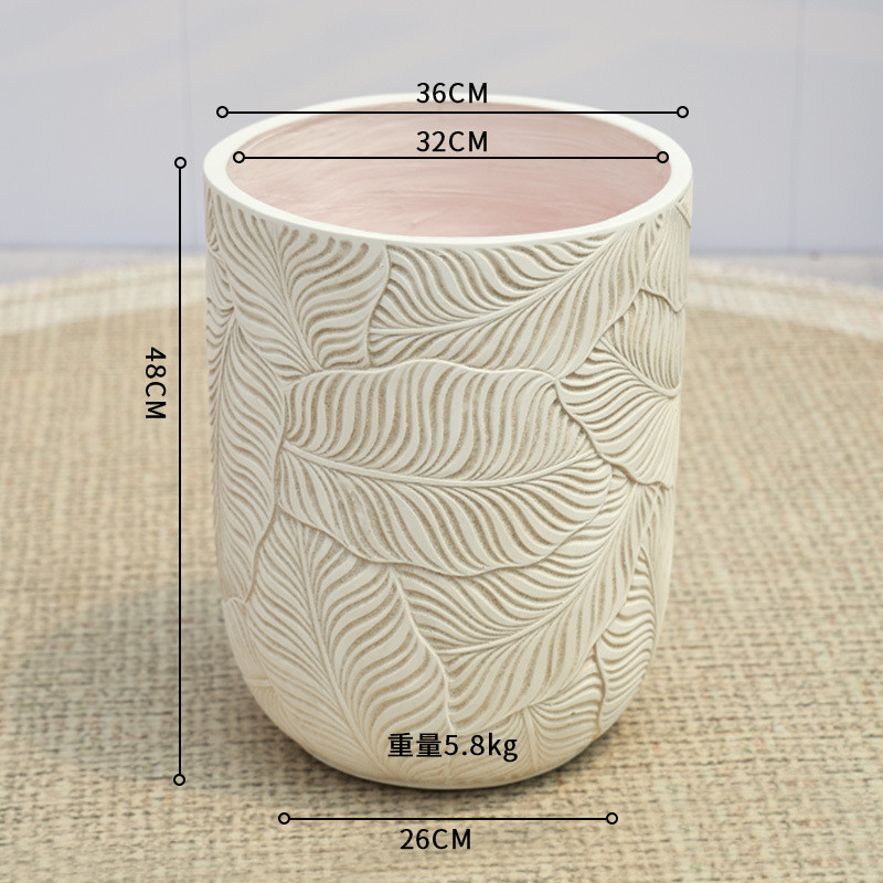 镁泥花盆北落地艺术仿古花盆简约欧化风格室外室内绿植盆栽水泥盆