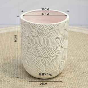 镁泥花盆简约落地艺术仿古花盆室内欧化风格室外北绿植盆栽水泥盆