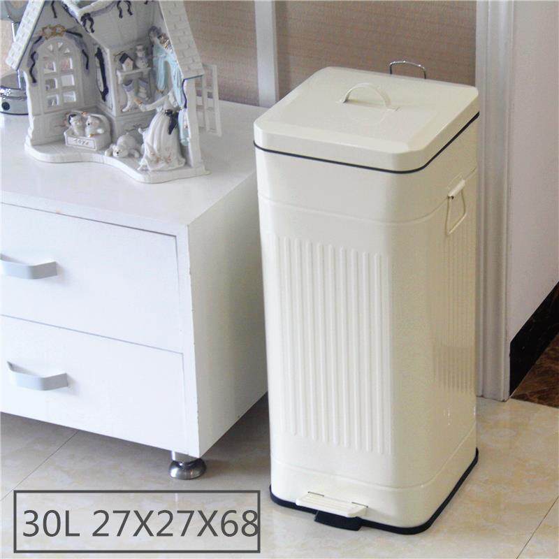 大号欧复古客厅厨房家用脚踏踩容量美式翻带盖高颜值垃圾桶ins风