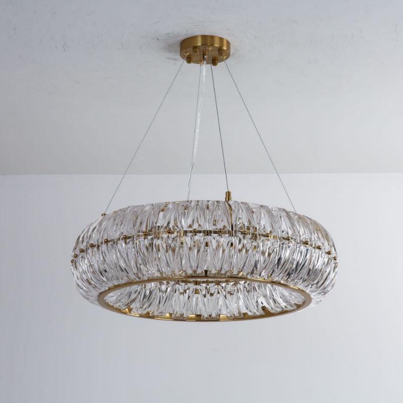 热销大气水晶吊灯圆环形后现代简约餐厅卧室复式楼梯别墅样板房灯