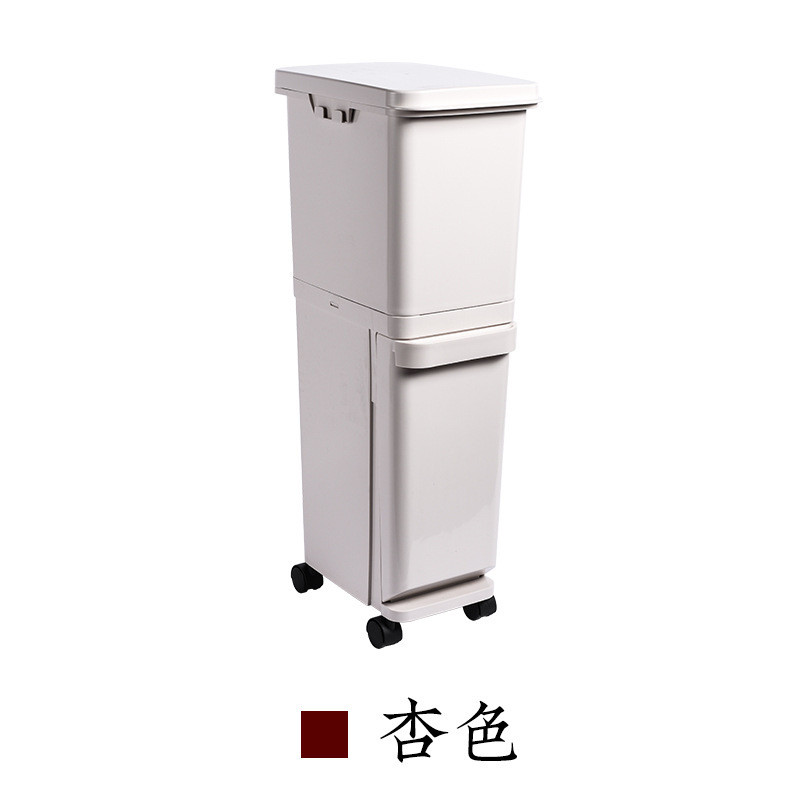 厨房双层干湿分类塑料垃圾桶方形家用客厅立式分类垃圾桶