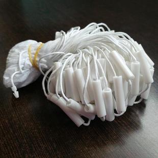 高档无字圆柱形通用吊粒服饰挂绳吊牌线黑色蜡绳双头吊牌绳