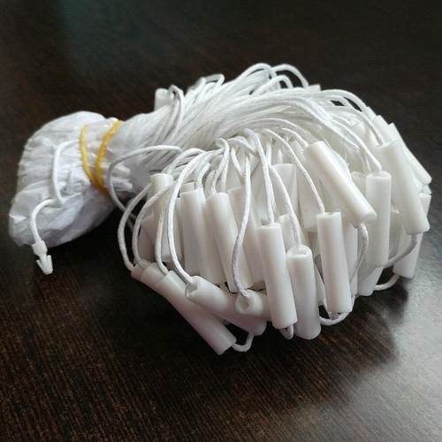 高档无绳圆柱形通用吊粒服饰挂绳吊牌线黑色蜡字双头吊牌绳