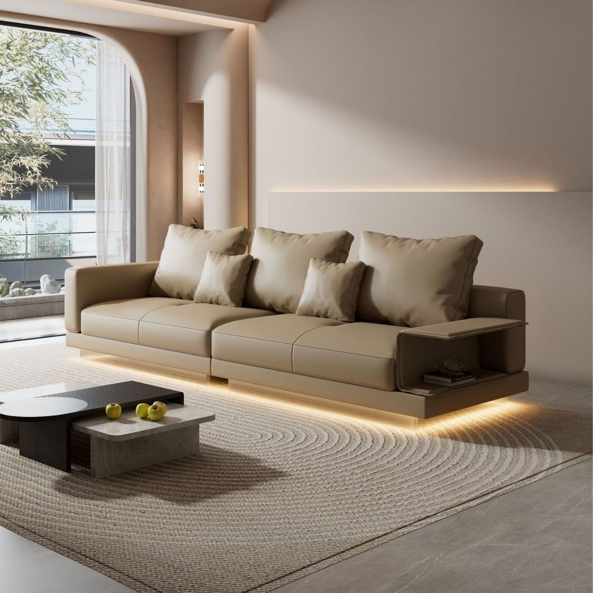 意式侘寂风悬浮沙发带灯康纳利皮艺沙发现代简约客厅直排沙发家具,农机/农具/农膜,播种栽苗器/地膜机,淘宝优惠券,粉丝福利购,淘宝优惠卷