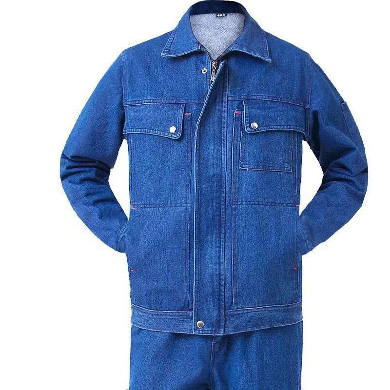 牛仔工作服套装男棉线厚款大口袋电焊工防烫耐磨车床劳保工作服男,男装,工装制服,淘宝优惠券,粉丝福利购,淘宝优惠卷