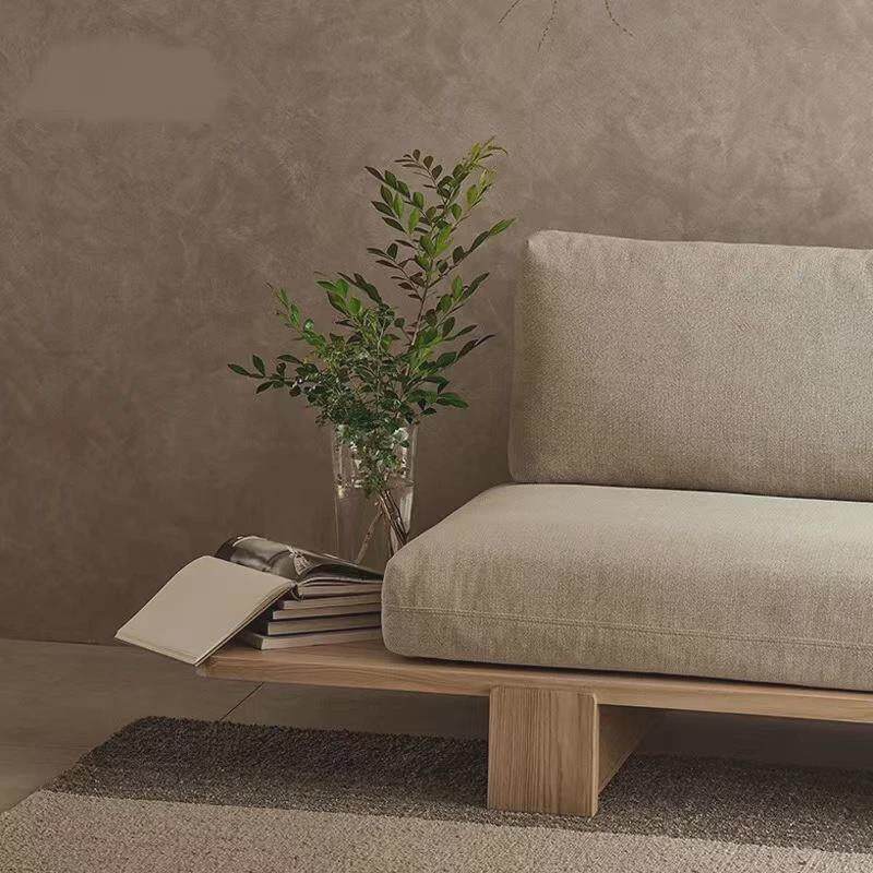 现代简约小户型家用客厅风原木沙发日式侘寂榻榻米实木布艺沙发