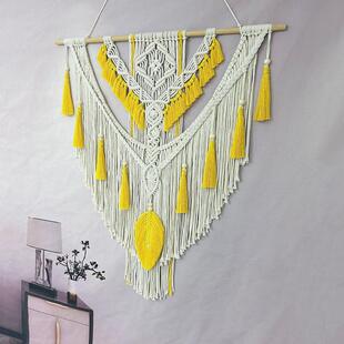 新款 饰墙面壁毯民宿酒店背景布置挂件 彩色流苏大型挂毯北欧家居装